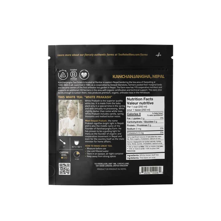 Tea Rebellion – Großhandel Loser Tee – White Prakash - Weißer Tee | aus Nepal | Biologisch abbaubare Beutel7