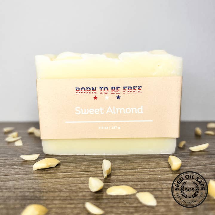 Sweet Almond Tallow Soap Bar for wholesale by Born To Be Free