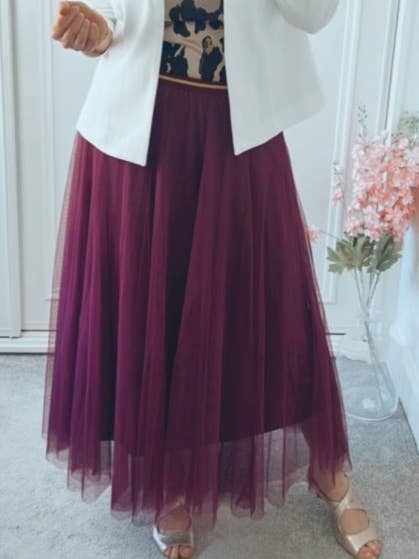 Rosa Clothing - Wholesale Skirt - Women's - 20 colors Ethereal Flowy Elastic Waist Pleated Tulle Skirt28