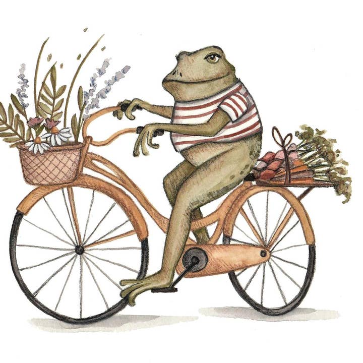 Fox & Fables – wholesale Art print – 5x7 Art Print - Spring Frog
