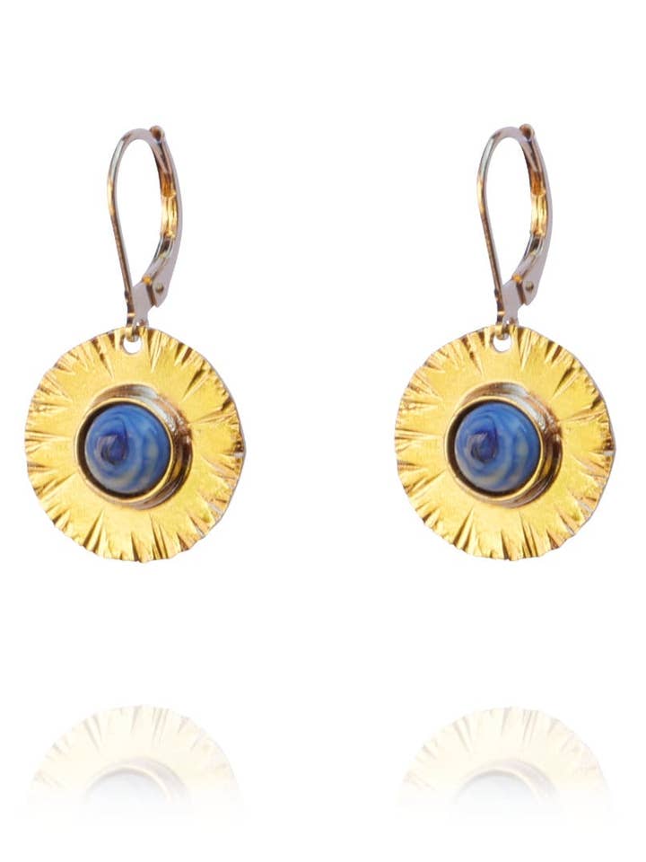 Sequana marbled blue earrings for wholesale by CHRISTEL BUSSIERE