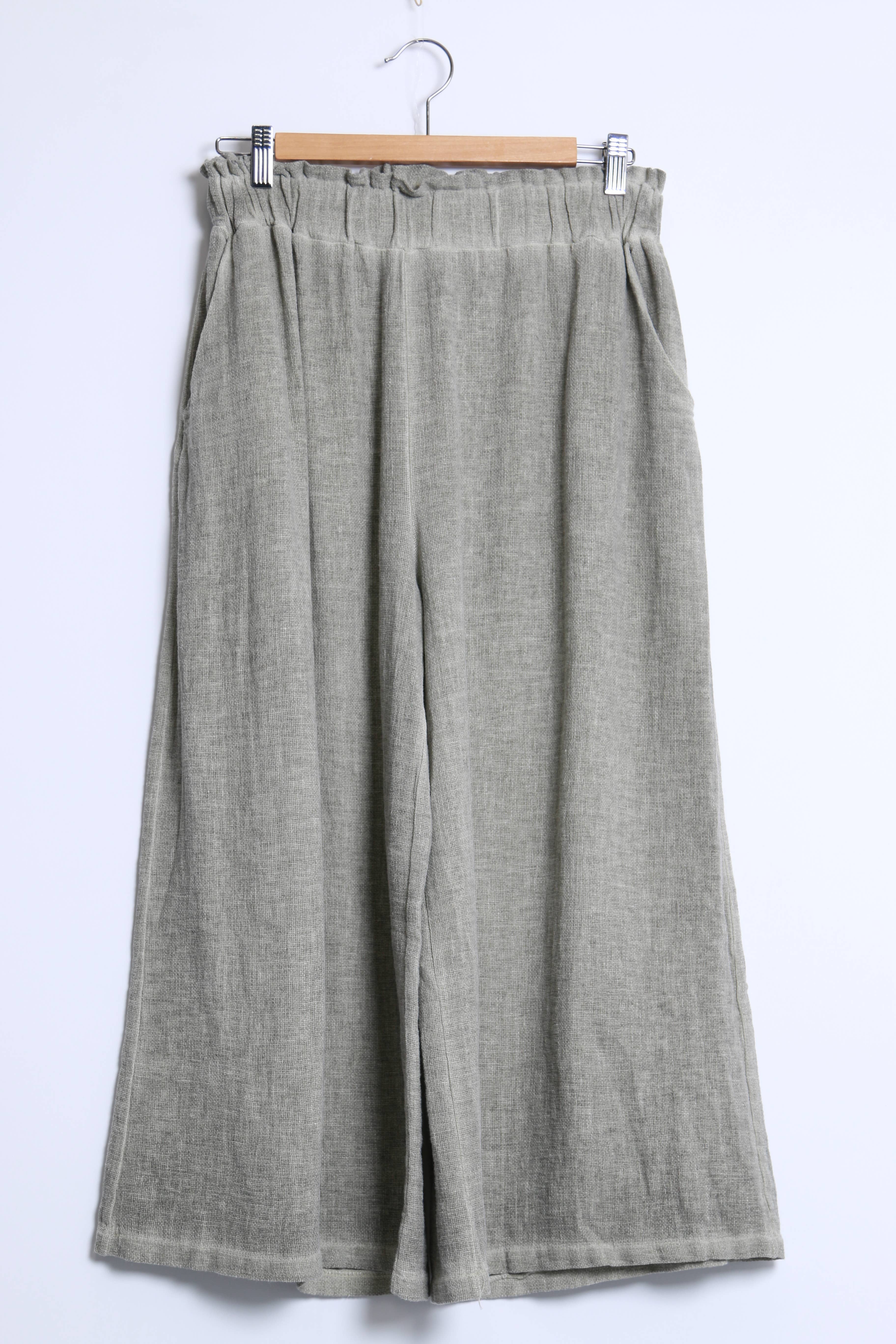 Shyloh - Wholesale Pants - Women's - Mid-length wide pants in cotton linen 206512