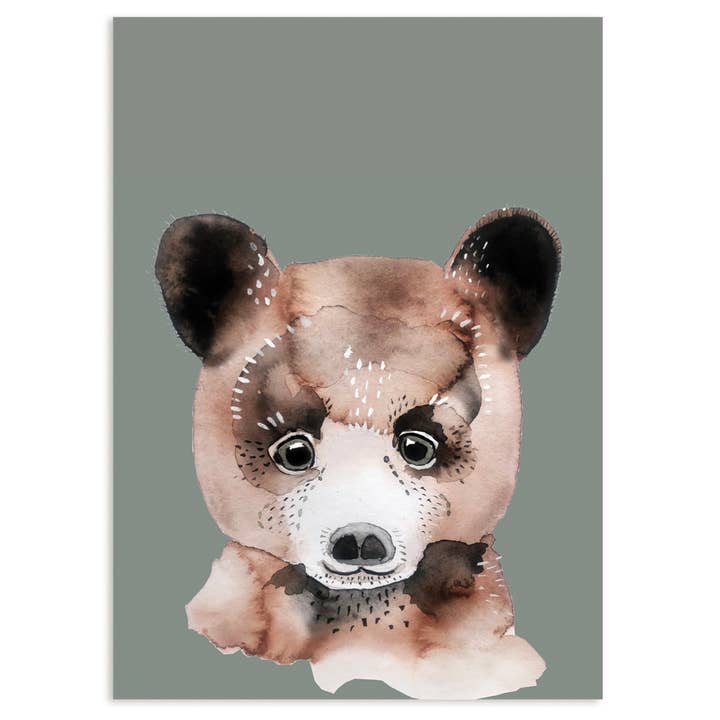 Postcard brown bear for wholesale by nuukk GmbH