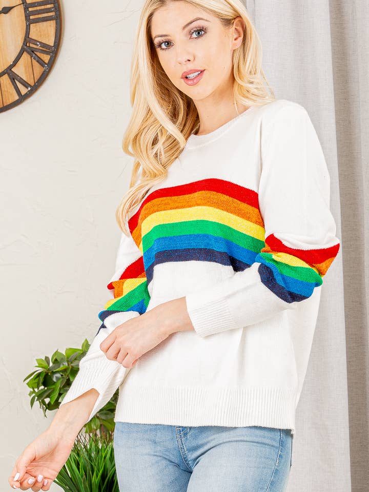 Pink Irene Wholesale - Vente Pull en maille – femme - PULL UNI ET ARC-EN-CIEL9