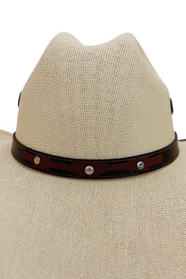 Cap Zone - Vente Chapeau de cowboy – unisexe - Chapeau de cowboy en paille Vaquero Western Original6