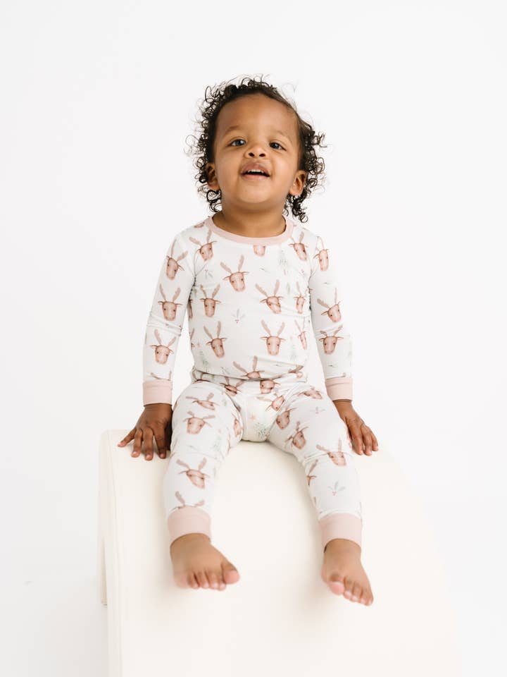 Little One Shop - Wholesale Top & Pant Set - Kids - Mistletoe Moose Bamboo Set