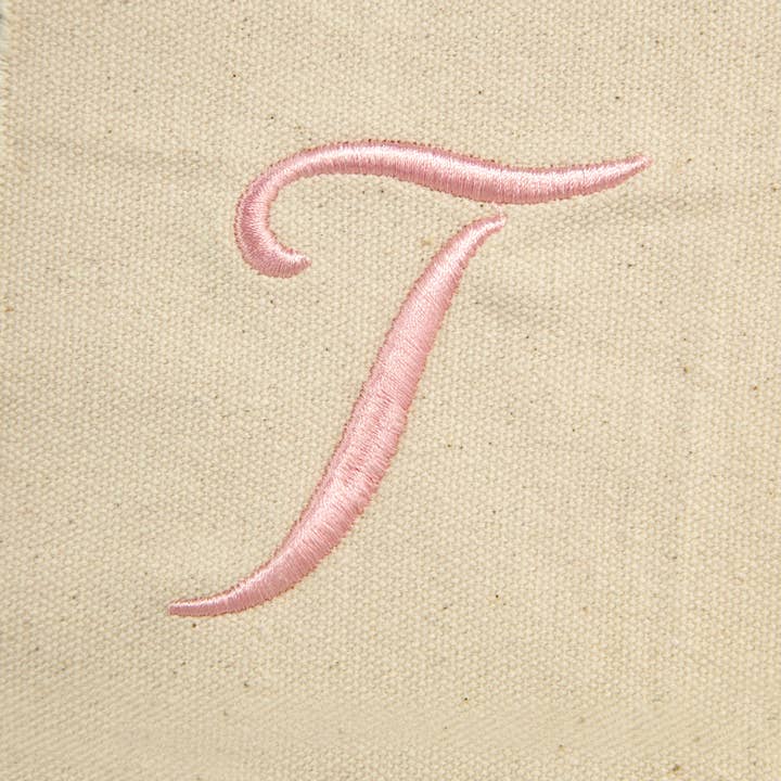 Dalix - Wholesale Tote Bag - Women's - DALIX Monogram Tote Bag Womens Open Top Pink Letter A-Z62