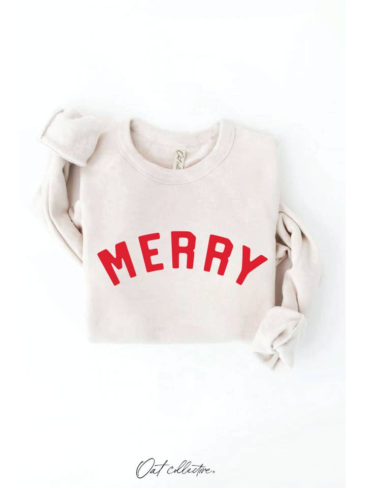 OAT COLLECTIVE - Wholesale Graphic Sweatshirt - Women's - MERRY Graphic Sweatshirt