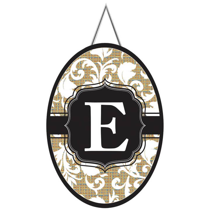 Compra especial! Banner de porta, monograma “E” por atacado de Cottage Garden