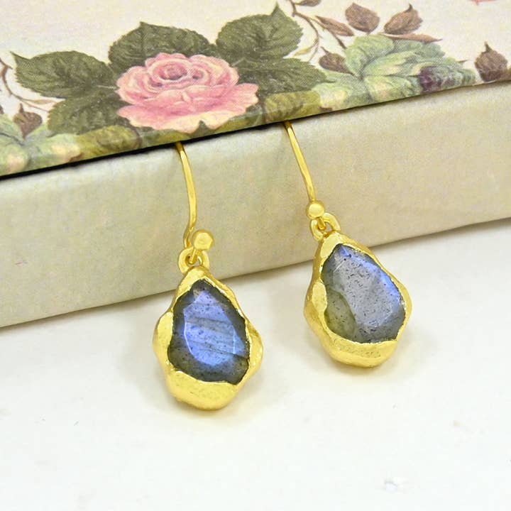 Schmuckoo Berlin - Wholesale Dangle Earrings - Kailany Earring Gold Plated - Labradorite