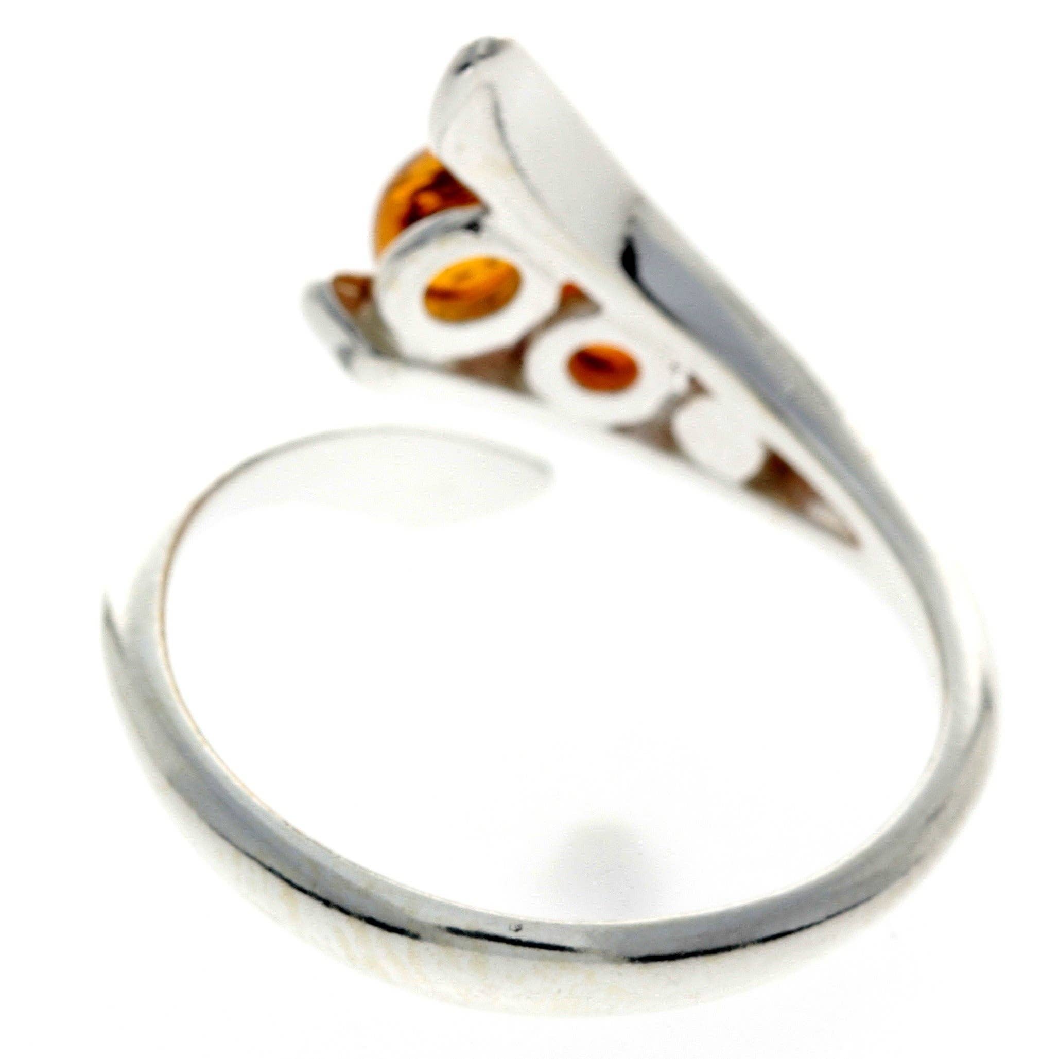 SilverAmber Jewellery - Vendita all'ingrosso Anelli con pietra singola/solitario - Anello regolabile in argento sterling 925 con ambra baltica e tre pietre3