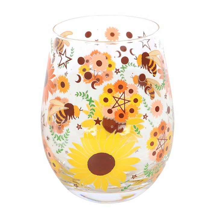 Something Different Wholesale - Wholesale Wine Glass - Bee Radiant Print Stemless Glass2