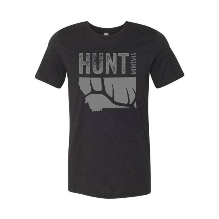 HUNT MONTANA - MONTANA ELK HUNTING SHIRT - HEATHER BLACK for wholesale by Hunt Montana