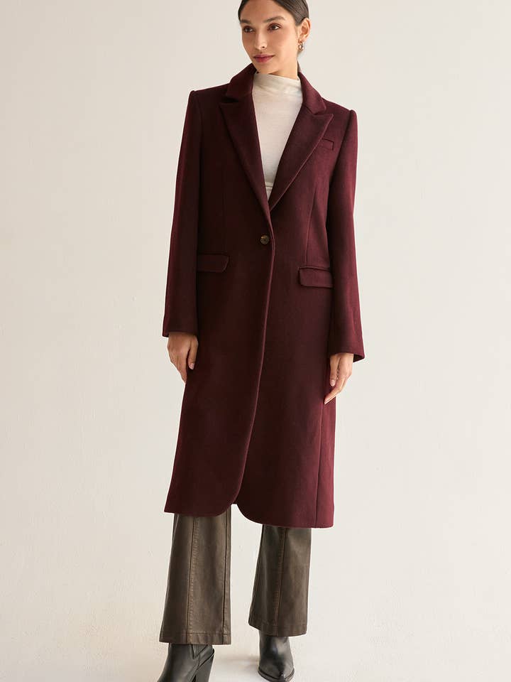 CJ9620 - Manteau en Laine Mélangée Brossée Gabriela pour la vente par Crescent