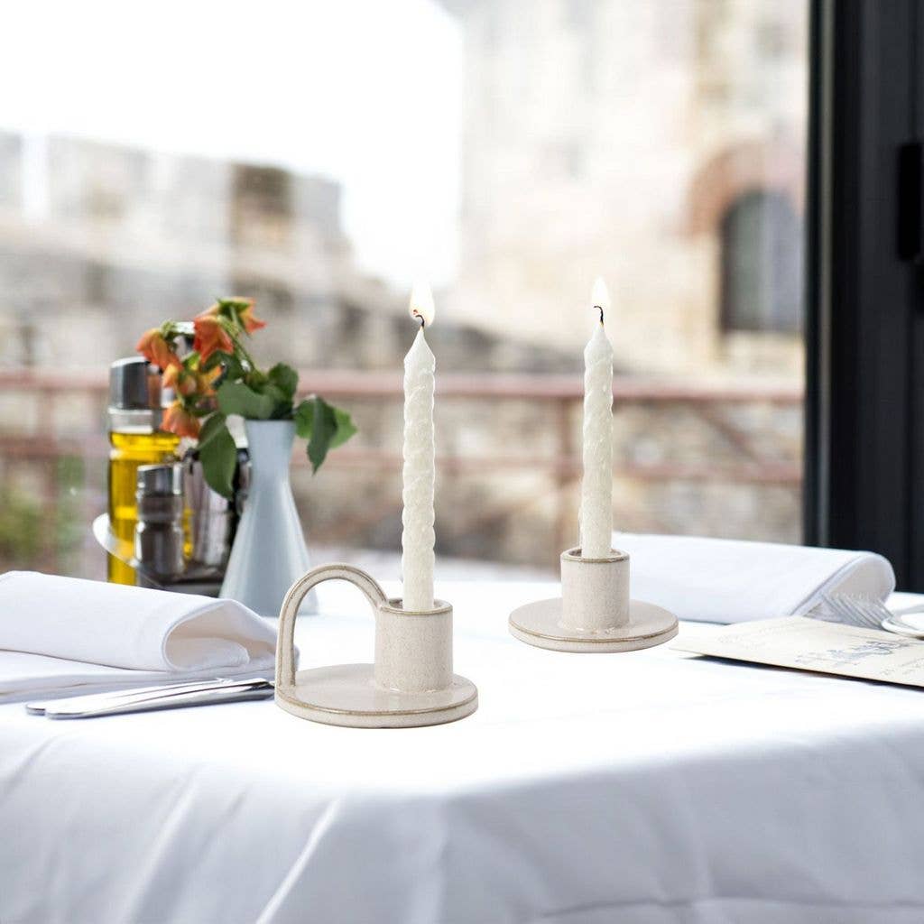 Aria Home – wholesale Candle holder – Set of Two Elise Short Taper Candlesticks-Rustic-Earthy-Boho-Chic-18