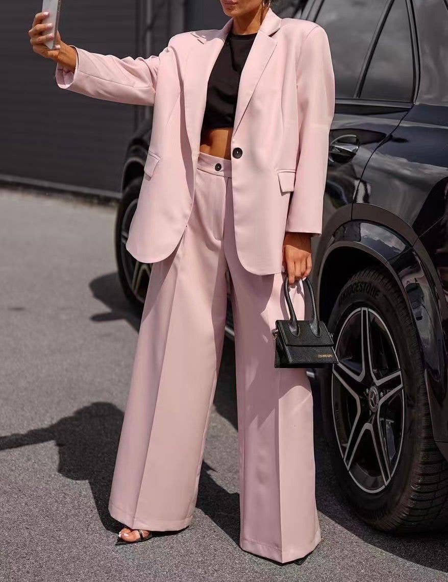 ESTEE BROWN - Wholesale Blazer - Women's - Set: Jacket and Wide-Leg Pants - 87311