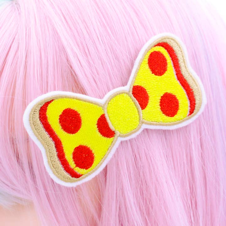 Kawaii Hair Candy - Wholesale Hair Clip - Women's - Super Cute Pepperoni Pizza Bow Hair Clip