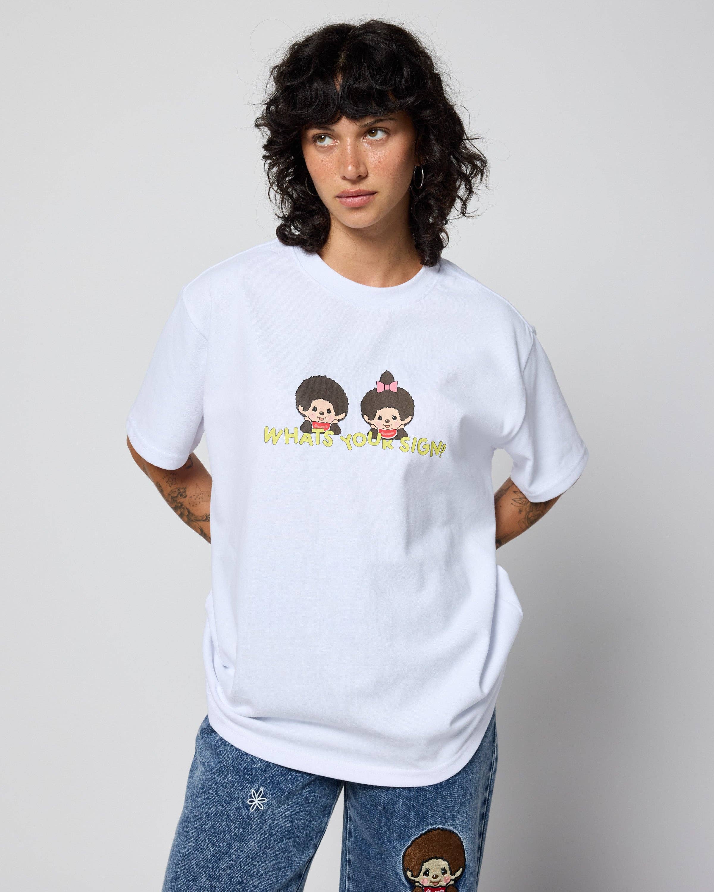 SAMII RYAN - Wholesale Screen Printed T-Shirt - Women's - Monchhichi™ What's Your Sign Boxy Tee4