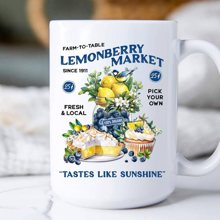 Tasse à café Lemon Berry Market Farm to Table pour la vente par Avery Lane Gifts