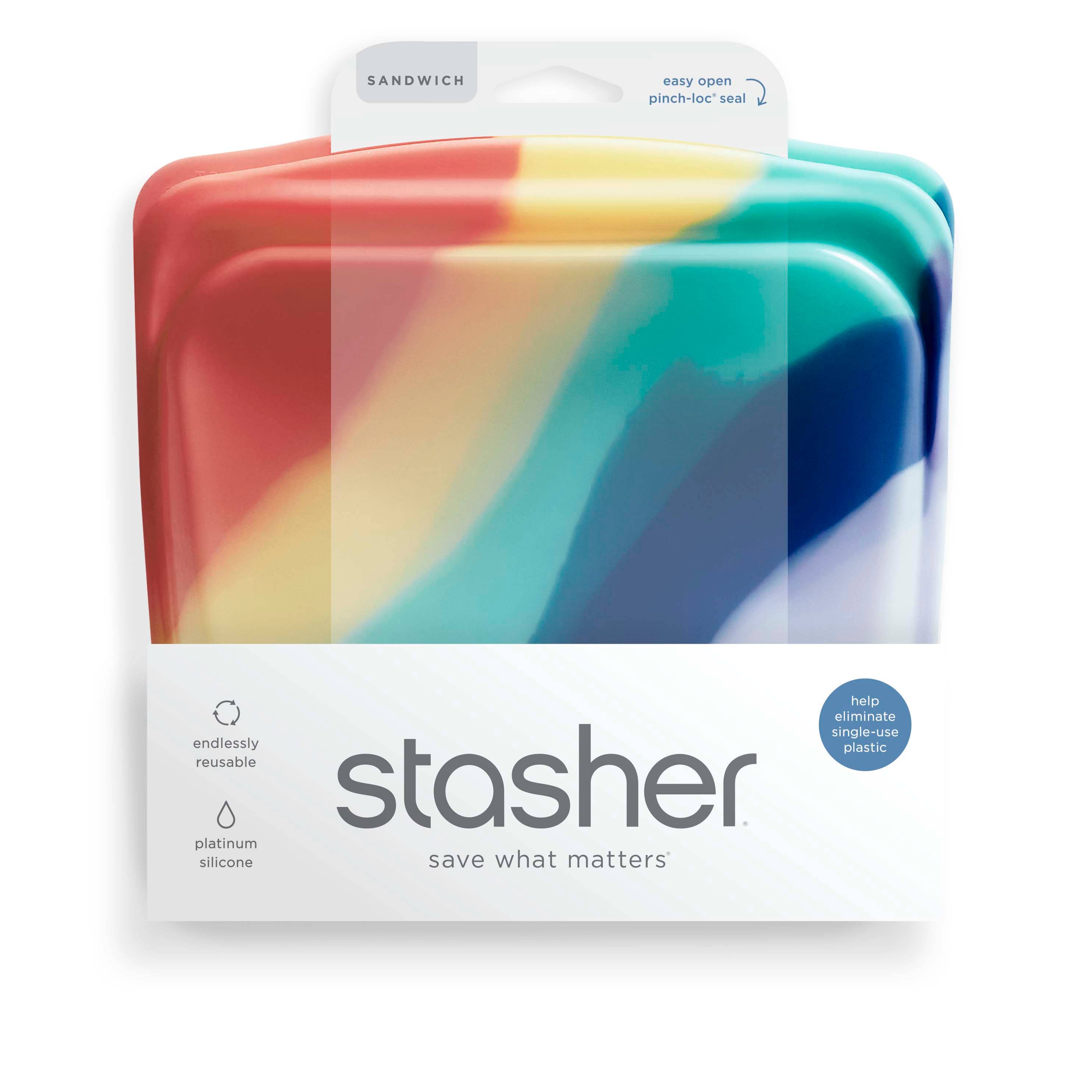 Stasher - Wholesale Food Storage Wrap/Bag - Sandwich: Rainbow Splash1