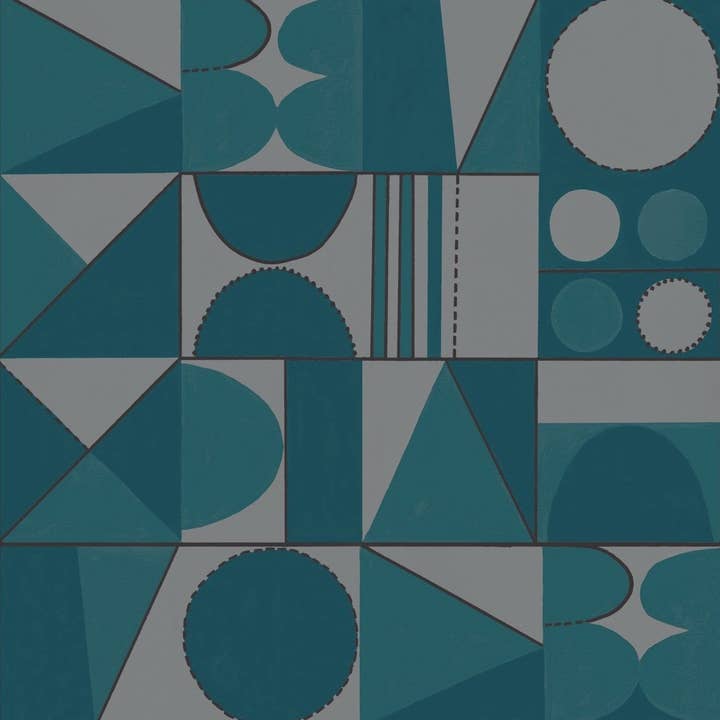 Taking Shape Wallpaper- Petrol för wholesale av Sharon Jane Studio
