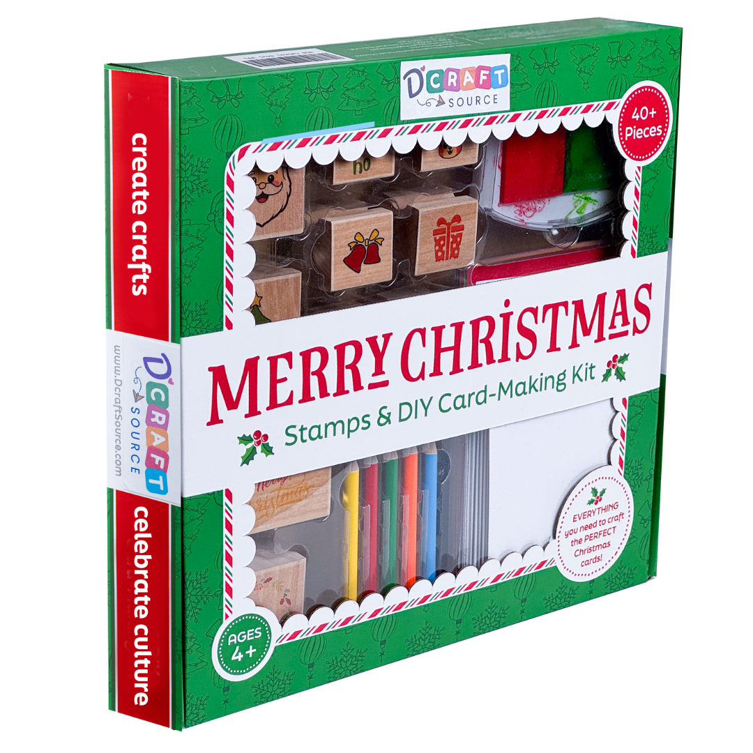 Dcraftsource – wholesale DIY craft kit – CHRISTMAS-WOODEN STAMP & DIY CARD MAKING KIT0