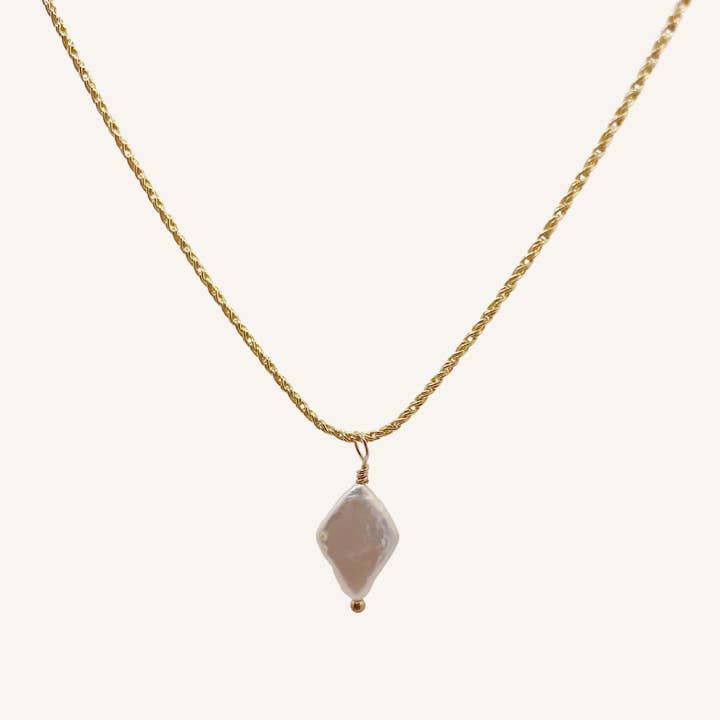 Diamond Shaped Pearl Necklace for wholesale by Chezza Jewelry