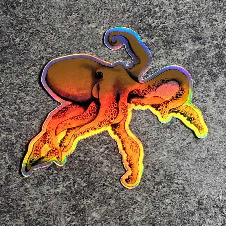 Dragon Art - Wholesale Sticker - Octopus on the loose holographic sticker