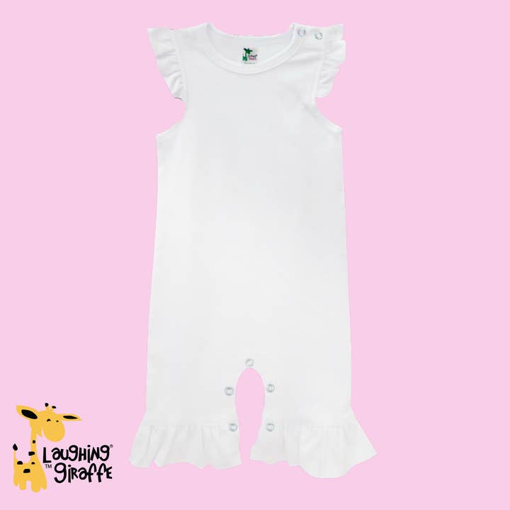 Laughing Giraffe - Wholesale Jumpsuit - Baby - Baby Girl Flutter Ruffle Sleeve Romper - Super Soft & Cute