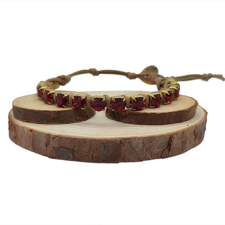 Pulseiras de Corrente de Cristal Grande - Siam por atacado de QUÉ MÁS JEWELS