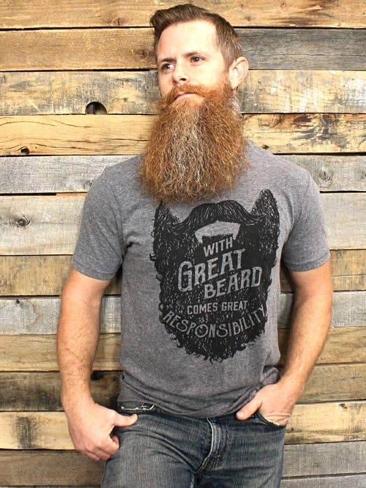 With Great Beard, Comes Great Responsibility for wholesale by Mason Jar Label