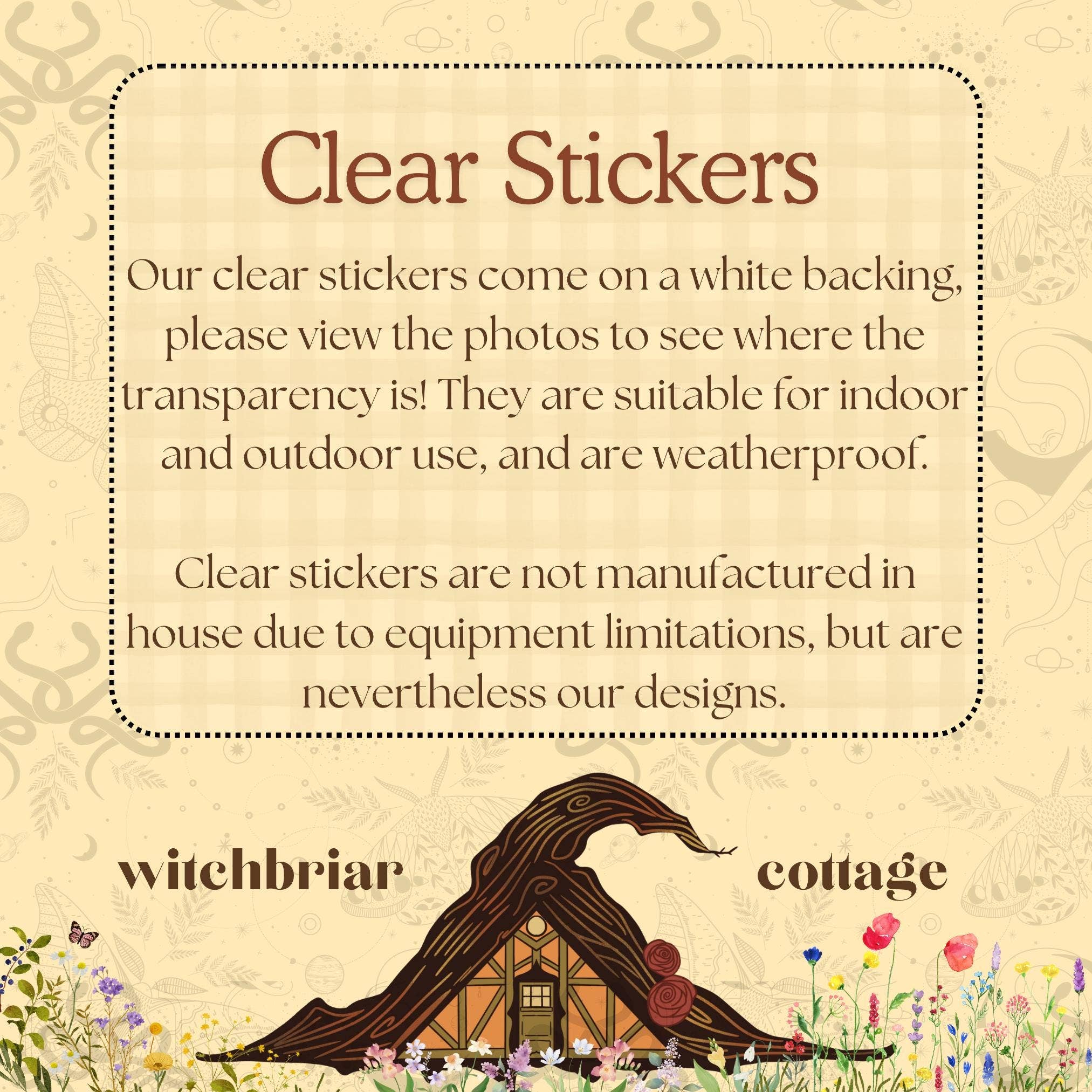 Witchbriar Cottage - Wholesale Sticker - Cute Spooky Tearful CLEAR Vinyl Sticker for Laptop4