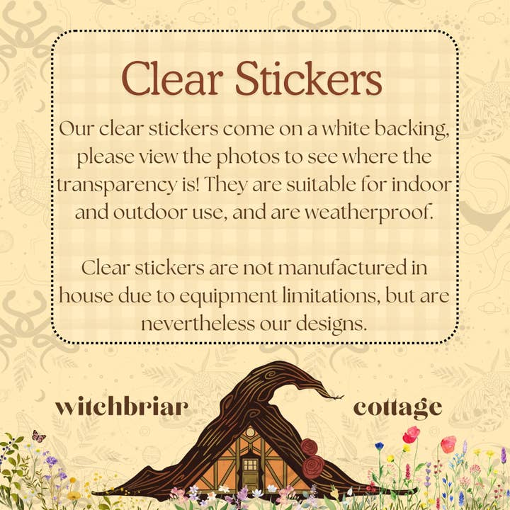 Witchbriar Cottage - Wholesale Sticker - Cute Spooky Tearful CLEAR Vinyl Sticker for Laptop4