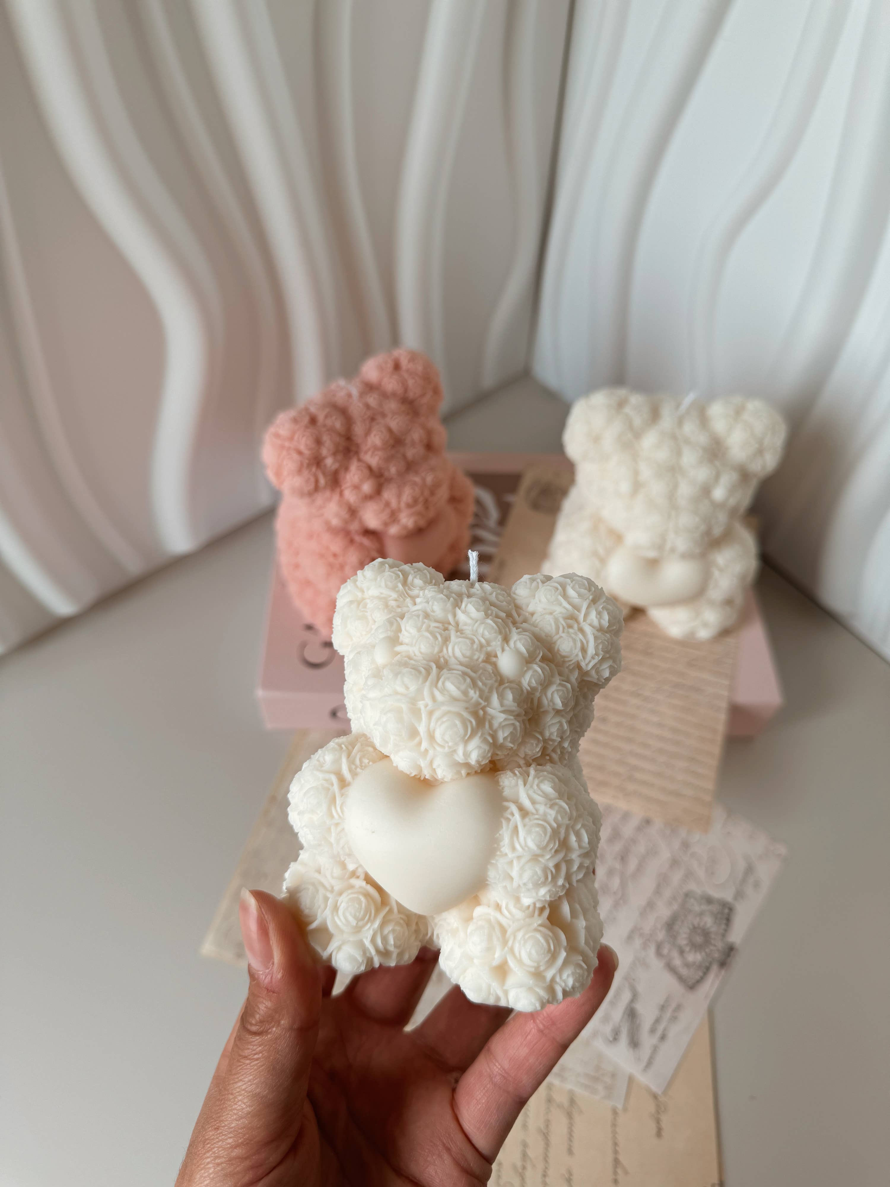 My Milky Candle – Velas de decoração por atacado – Vela artesanal Ourson Love creme tamanho para escolher 2