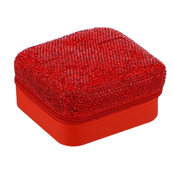 Nima Accessories Inc - Wholesale Jewelry Box/Organizer - Rhinestone Square Multiple Compartments Jewelry Box