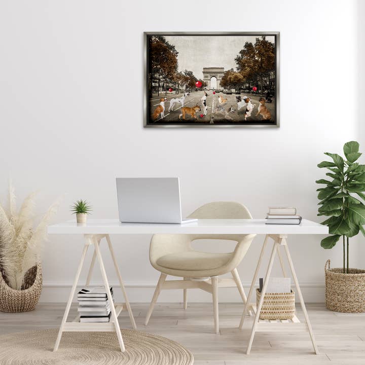 Stupell Industries - Wholesale Wall Sign - Dogs Playing Among Architecture - Framed Wall Art5