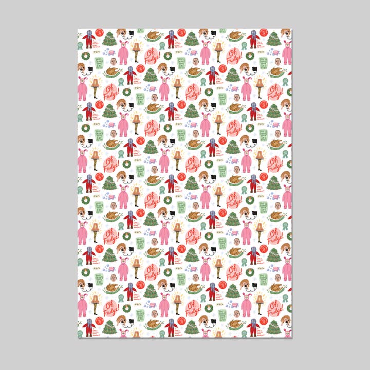 Abbie Ren Illustration - Wholesale Flat Wrap - A Christmas Story Wrapping Paper - Flat Sheets