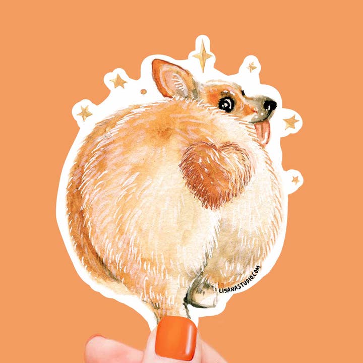 Love Corgi Butt - Funny Vinyl Sticker for wholesale by Liyana Studio