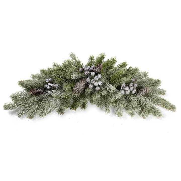 25” Flocked Christmas Swag Pine Garland for wholesale by Grand Verde