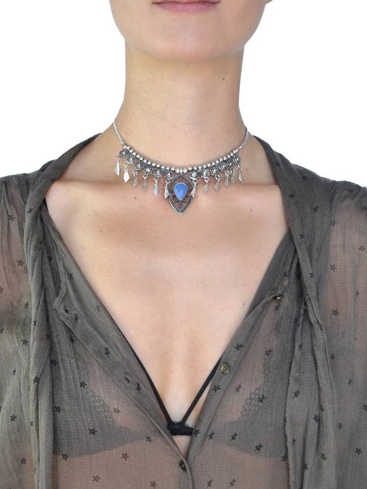 Marrakesh Fringe Choker Necklace for wholesale by Jewel Cult