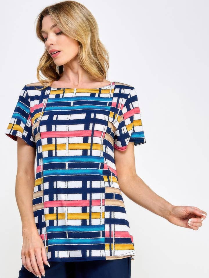 CC Wholesale Clothing - Wholesale Blouse - Women's - Hit Boat Nk Short Sl Top5