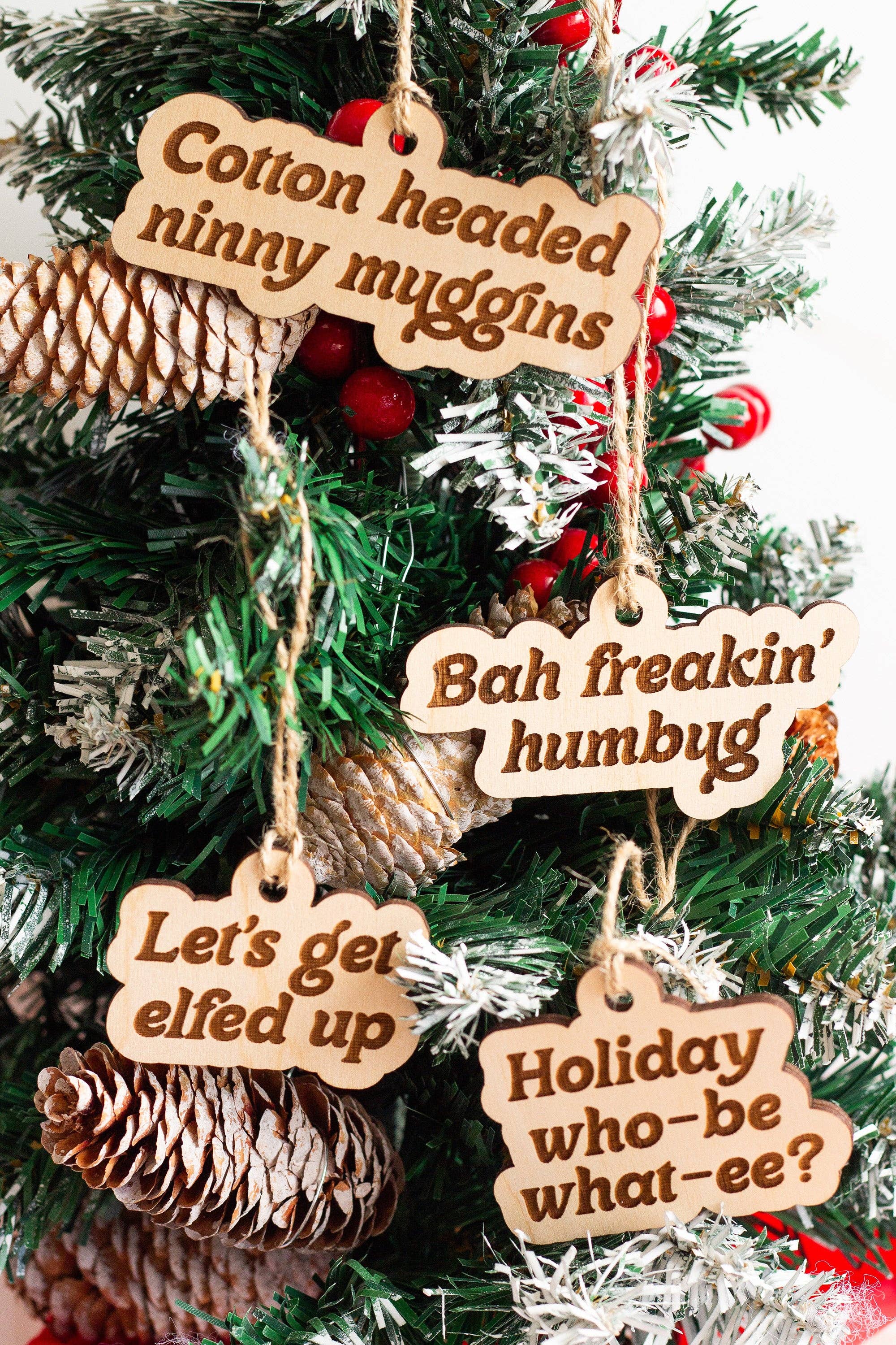 The Print Pantry - Wholesale Ornament - Funny Wooden Ornaments1