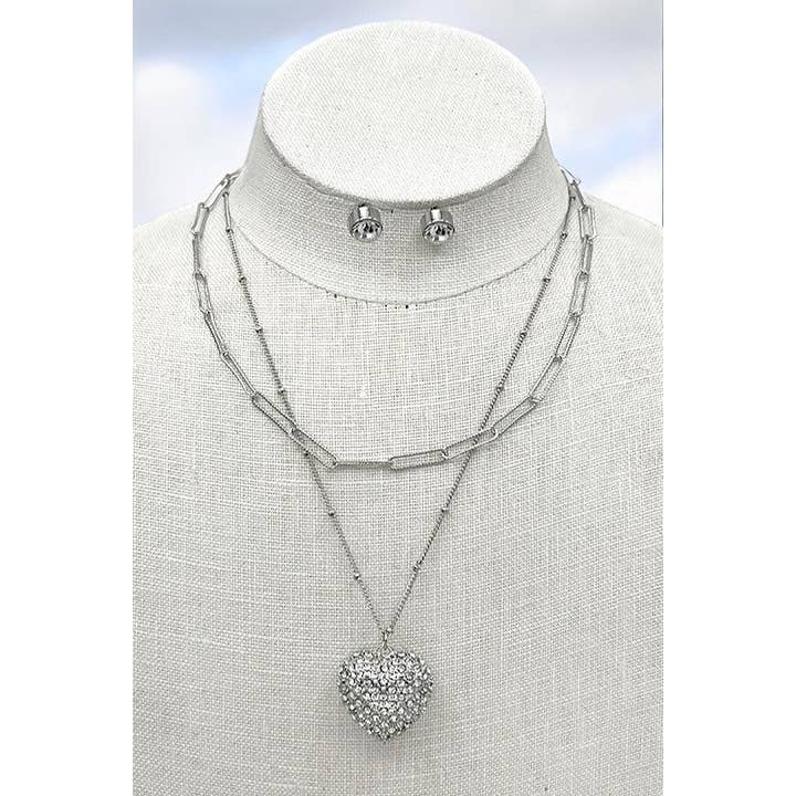 Andrea Bijoux - Vente Parures de bijoux - Ensemble de colliers avec pendentif en forme de cœur super2