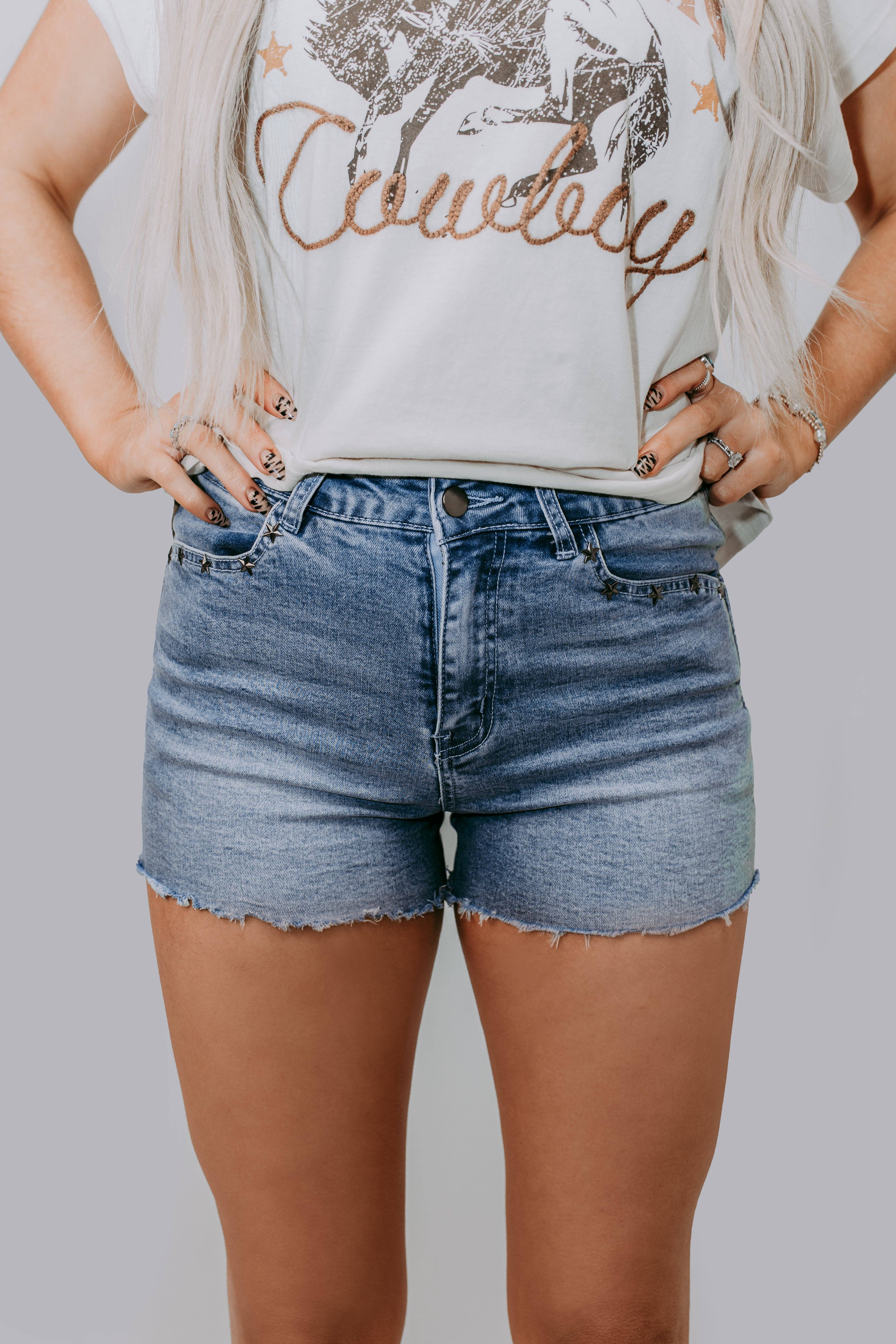 MK634 Stud Denim Shorts for wholesale on Faire1