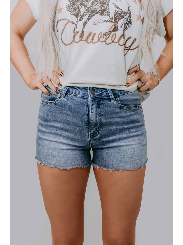 MK634 Stud Denim Shorts for wholesale on Faire1