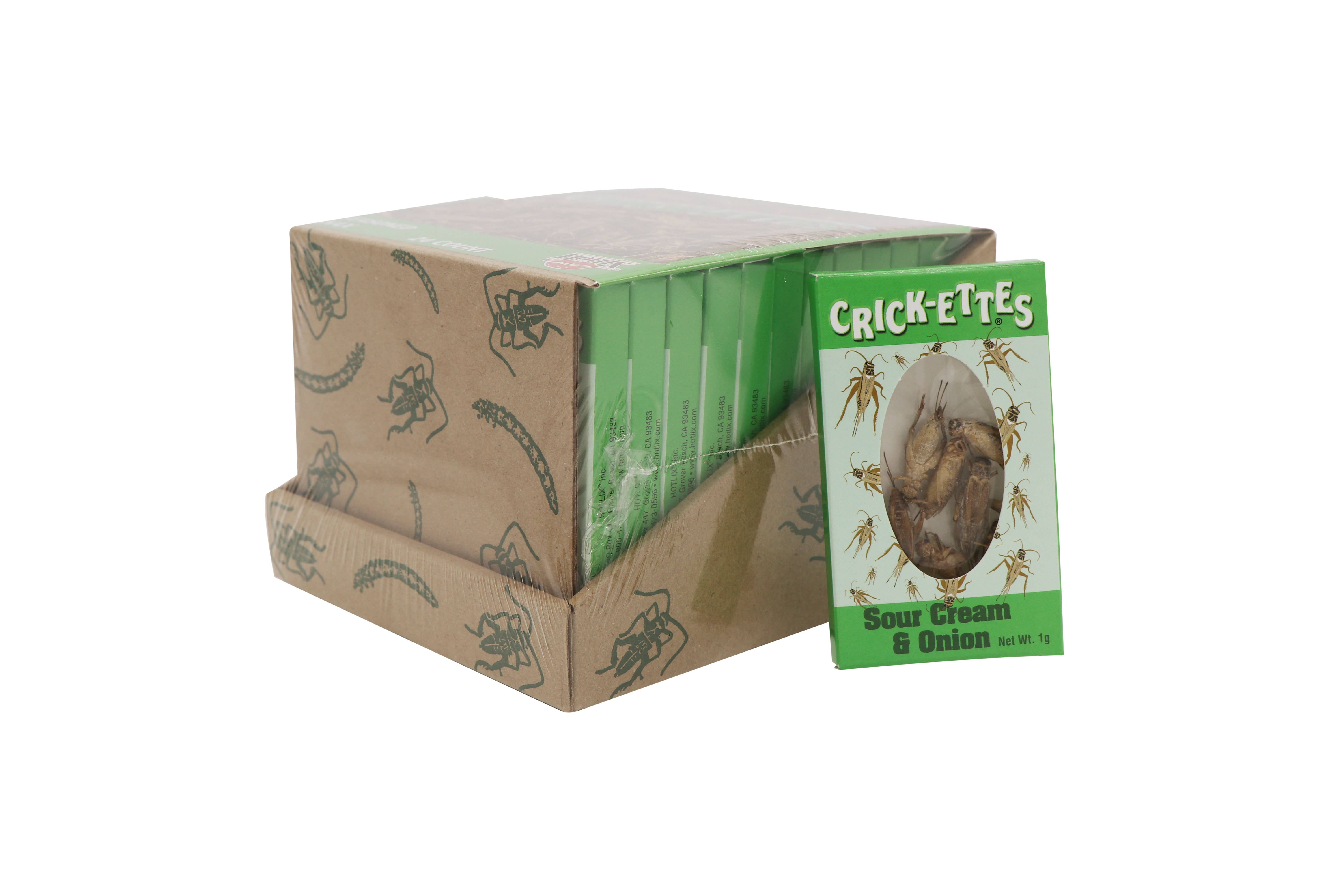 Grandpa Joe's Candy Shop - Wholesale Puffed Snack - Crick-ettes, Real Cricket Snack, Sour Cream & Onion 24ct Box1