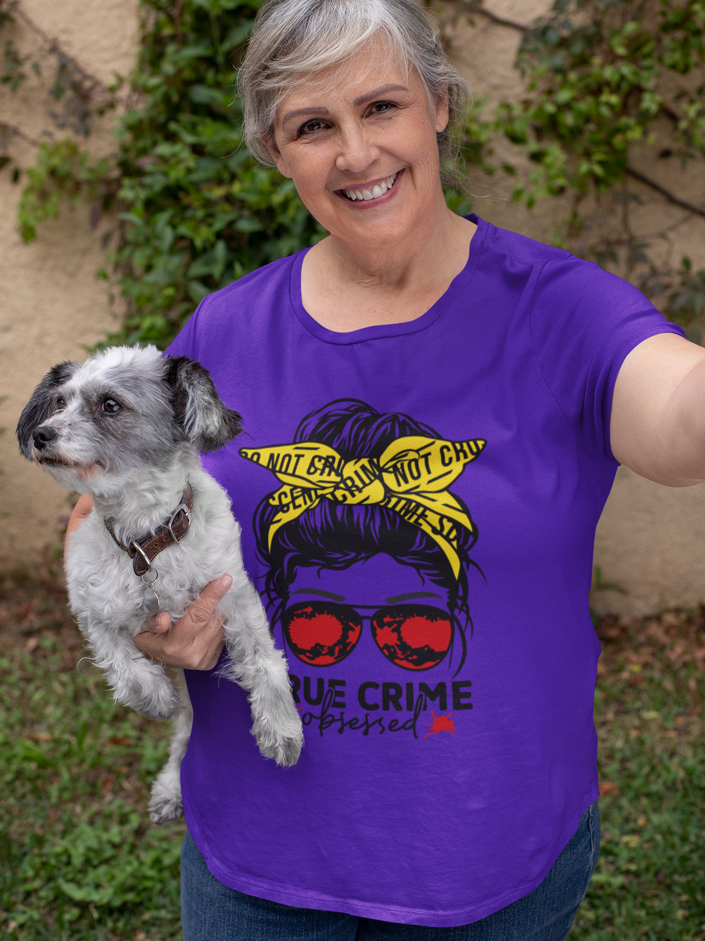 Zombie Paws - Vente T-shirt à imprimés – femme - T-shirt True Crime Messy Bun (lilas)1