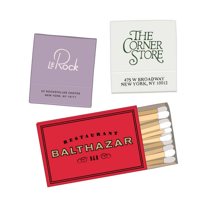NYC Famous Restaurant Matchbooks Sticker for wholesale by Shop Trimmings