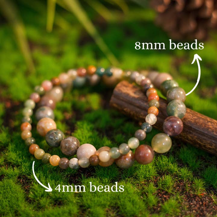 Soul Charms - Wholesale Beaded Bracelet - Indian Agate Beaded Crystal Bracelet