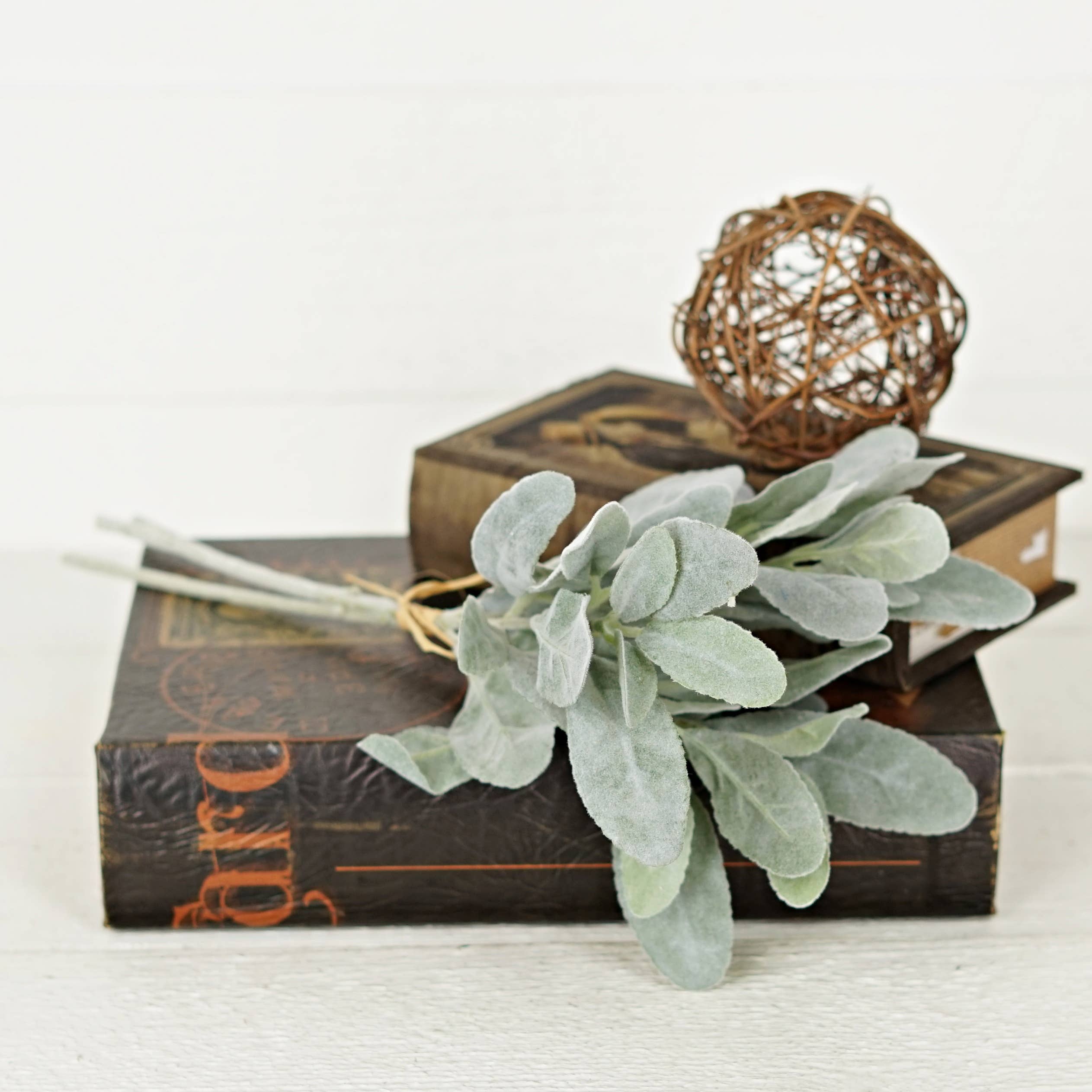 Two Ten Original LLC - Wholesale Artificial Plant - 14in Flocked Lamb Ear Leaves Bush-2